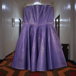 NEW BOULEE Black Halo Hailey Midnight Vegan Leather Bodice Mini Dress — SMALL